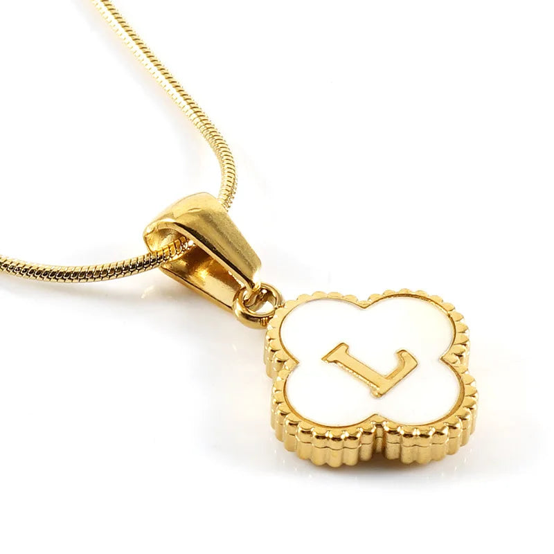 Lucky Clover Stainless Steel Pendant Necklace