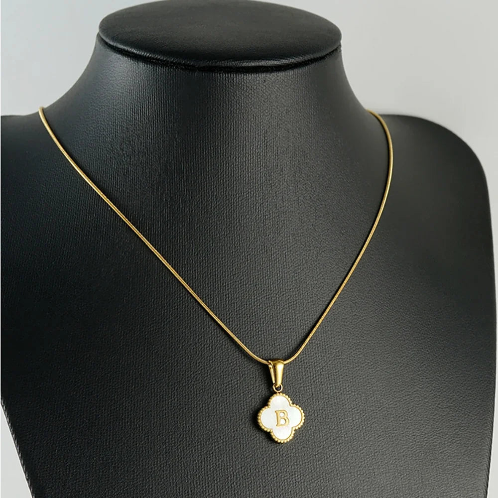 Lucky Clover Stainless Steel Pendant Necklace