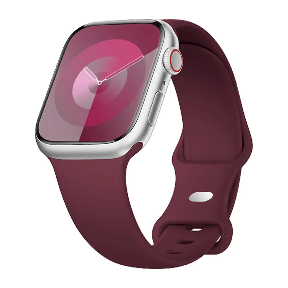 Apple Watch Smooth Silicone Sport Band, Pin-and-Tuck
