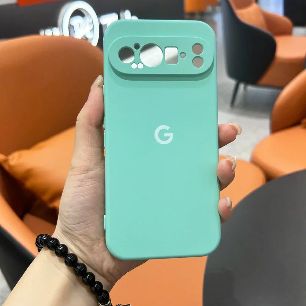 For Google Pixel 9 9a 8 8Pro 8a 7 7Pro 7a Case Liquid Silicone Soft Cover for Pixel 9ProXL 6 6Pro 6a 5 5a Shockproof Plain Cover
