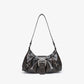 HEONYIRRY Maillard Style Retro Small Bag Spicy Girl Y2K Wasteland Vintage Leather Shoulder Armpit Bag - Zipper Closure