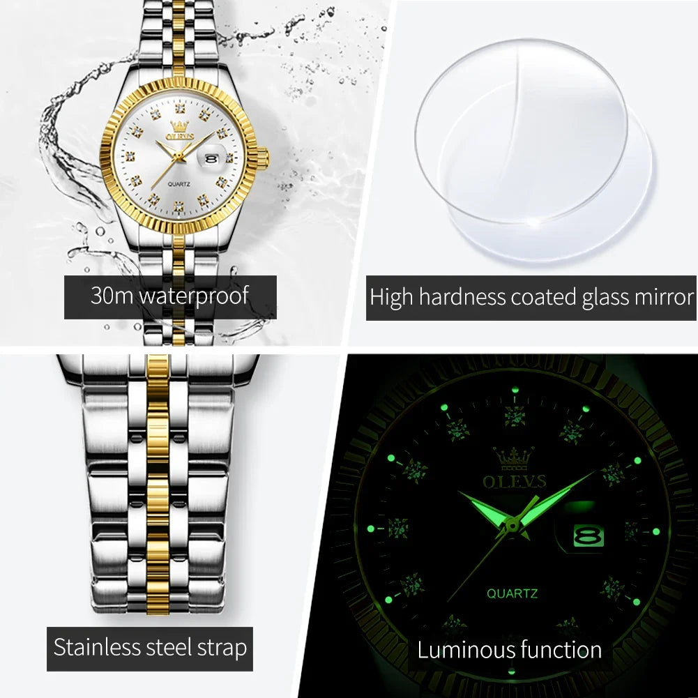 Women's 33mm Fluted Bezel Quartz Date Watch