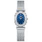 Women's Oval Crystal Bezel Watch, Woven Stainless Steel Bracelet