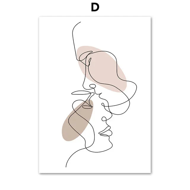 Amour Line Art Canvas Print
