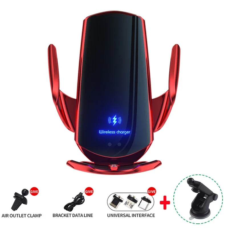 30W Car Wireless Charger Magnetic Automatic Car Mount Phone Holder For iPhone Xiaomi Samsung Infrared Induction Fast Charging