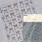 French Leopard Print Bowknot Lace Ribbon Rhinestone Pearl Bow Tie Simple White Black Nail Art Stickers Decoration Manicure Decal