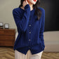 Long Sleeve Knitted O-neck Basic Thick Warm Cardigan