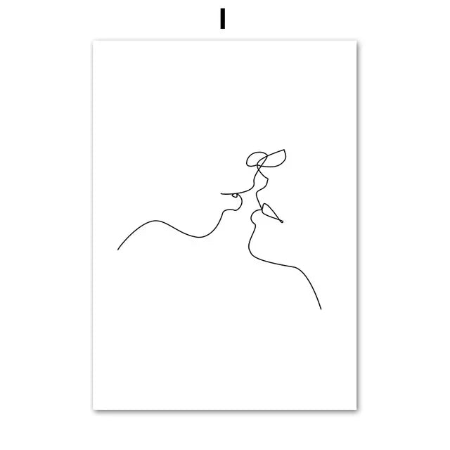Amour Line Art Canvas Print