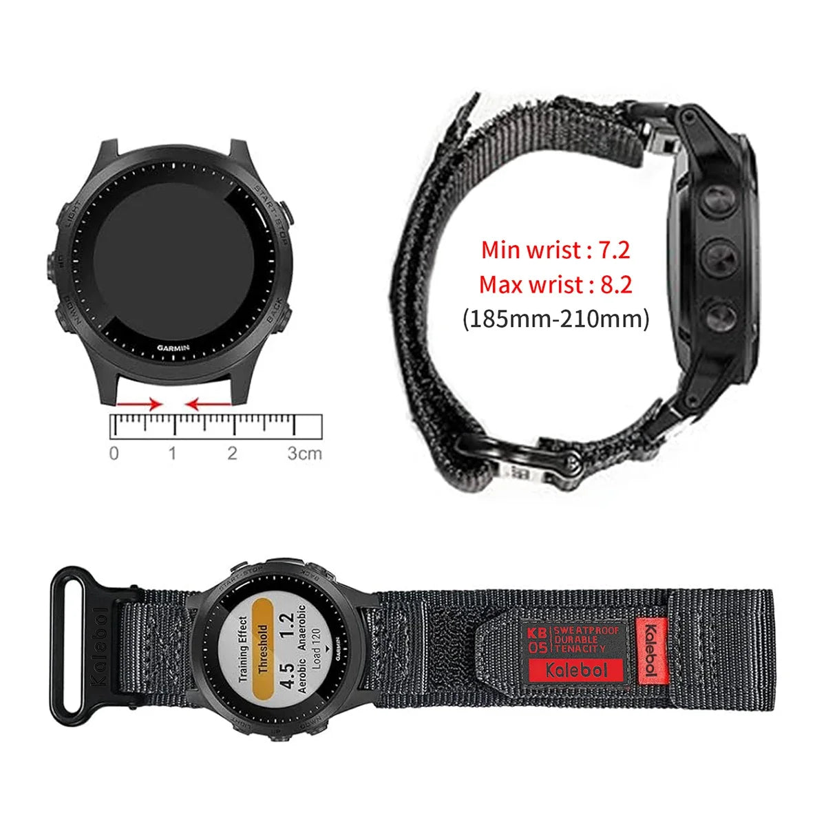 Garmin QuickFit 22/26mm Nylon Loop Band with Text Patch