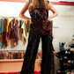 Sparkly Brown Tie Back Top