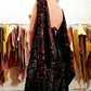 Sparkly Brown Tie Back Top