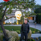 Giant Skull Pendant Lantern Prop 20-Inch-Tall Waterproof Outdoor Halloween Decoration