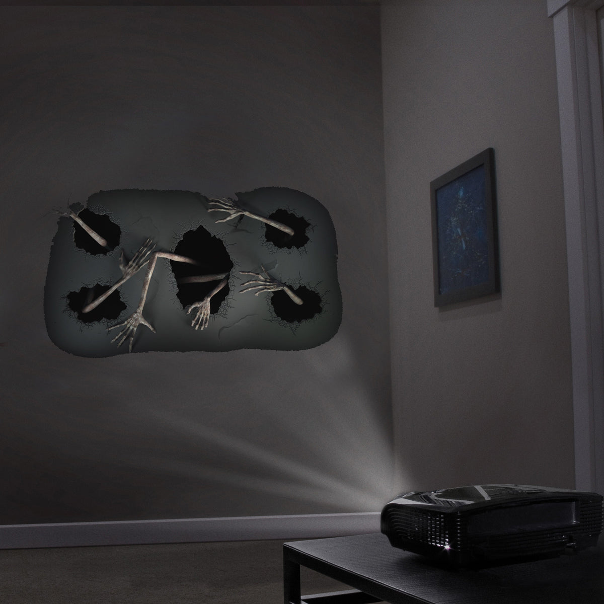 HoliScapes® USB Projector Kit - Spooky Halloween + Projector + 48" x 72" Projection Screen