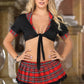 Plus Size Sexy Plaid Uniform Costume