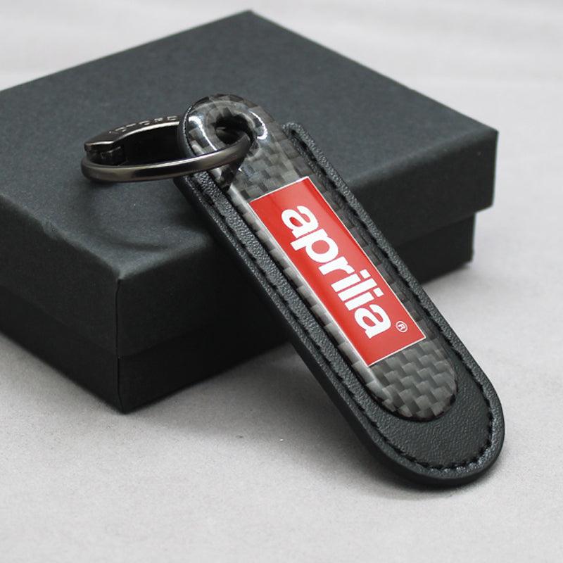 Motorcycle Carbon Fiber Leather Keychain