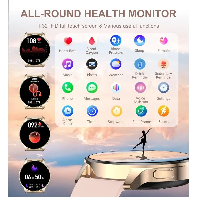 Women’s Smartwatch Call & Fitness Tracker 1.32" HD