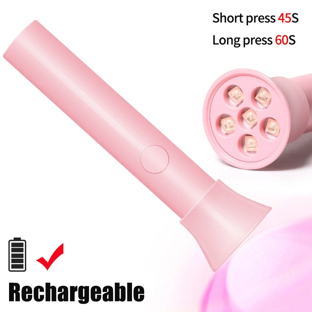 YIKOOLIN Handheld UV Light for Gel Nails  Mini UV Light for Gel Nails Cordless Rechargeable Mini Nail Lamp for Fast Curing Gel