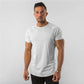 Cotton Plain Tops Tees Fitness Mens