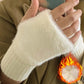 Women's Long Fleece Winter Gloves, Soft Warm Hand Warmer with Elastic Cuffs, Comfortable Cold Weather, Outdoor & Casual Wear