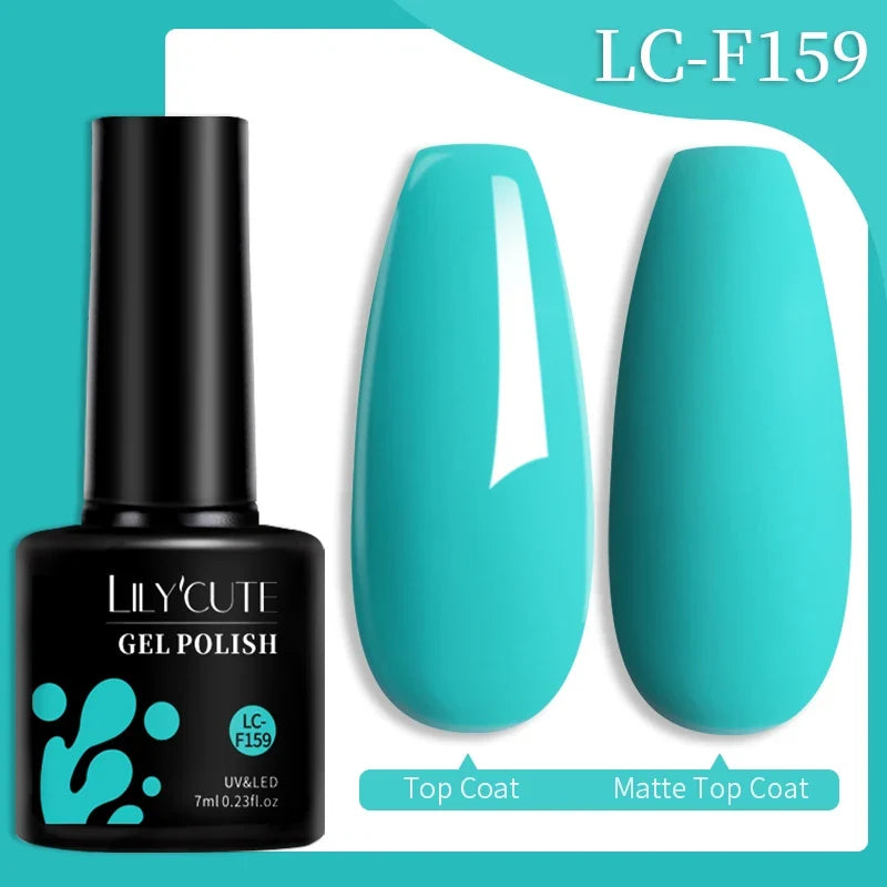 LILYCUTE 7ML Colorful Gel Nail Polish 129 Colors Long Lasting For Manicure Semi Permanent Base Top Coat Nail Art UV Gel Varnish
