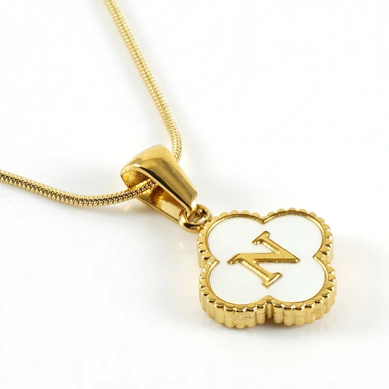 Lucky Clover Stainless Steel Pendant Necklace