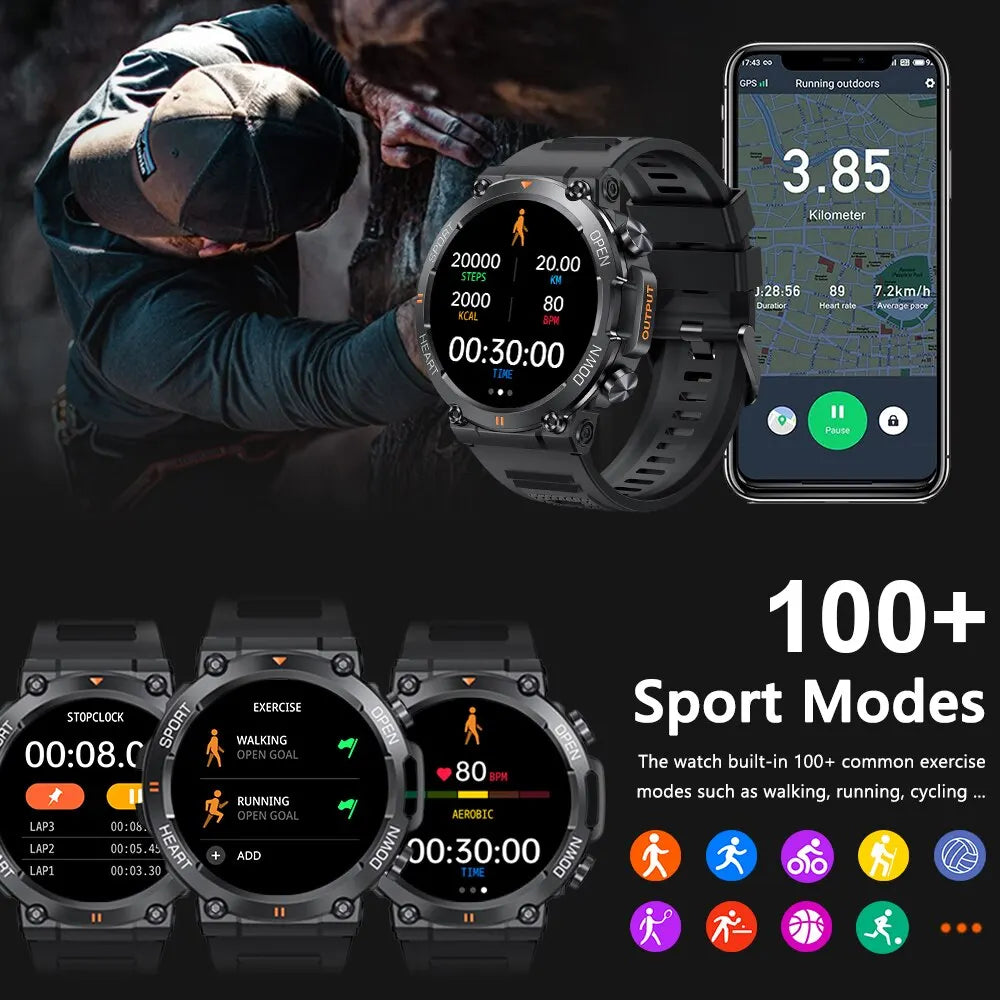 MD56 1.39" HD Bluetooth Call Smartwatch for Men