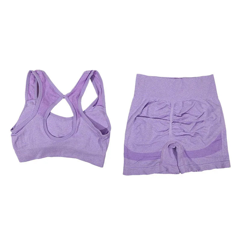 Yoga Women's Fitness Suit Shorts Workout Set