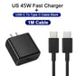 45W PD Charger For Samsung Galaxy S24 S23 S22 Type C Quick Charge USB C to Type C Cable Fast Charging Mobile Phone Wall Adapter