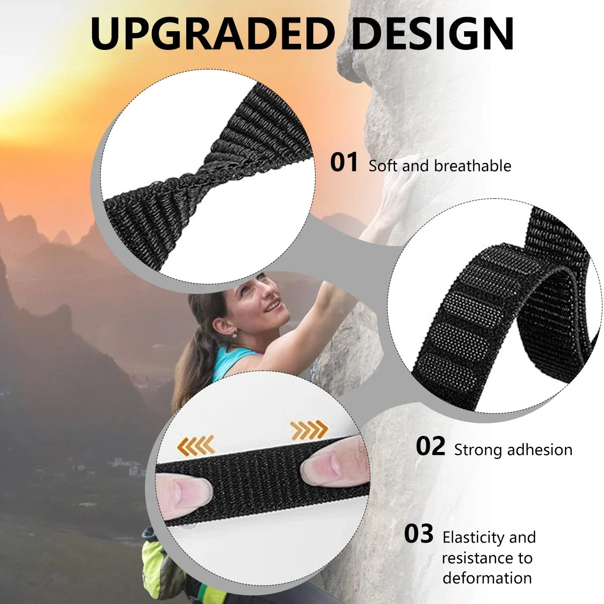 Garmin QuickFit 22/26mm Nylon Loop Band with Text Patch