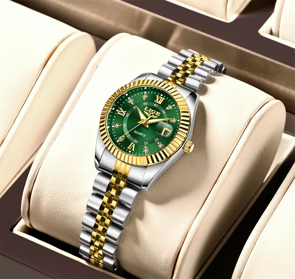 Women's 27mm Fluted Bezel Quartz Date Watch