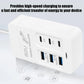 PD Quick Charging Wall Chargers USB Hub Adapter 6 Ports USB Type C Desktop EU US Plug Slots Charging Extension Socket Outlet