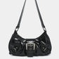 HEONYIRRY Maillard Style Retro Small Bag Spicy Girl Y2K Wasteland Vintage Leather Shoulder Armpit Bag - Zipper Closure