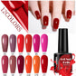 Faandin 7ml 1 Bottle, Solid Color Gel Nail Polish, Selected Red Nail Polish Gel, Uv Lamp Quick-Drying, Alcohol-Free, Full Color, Not Easy to Fade, High Saturation Color, Easy to Use, Can Be Used at Home, Essential Item for Fa