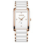 Women's Rectangular Ceramic Quartz Date Watch