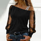 Woman Tshirts Long Sleeve Solid Colour Sexy Off Shoulder Tops Casual Streetwear T-shirt