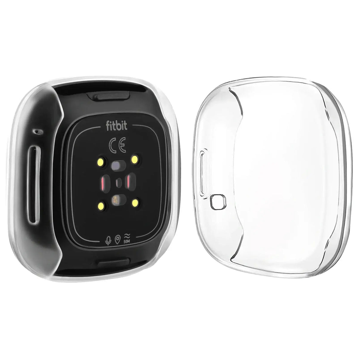 Fitbit Versa 4, 3, 2 & Sense 2 Case with Built-In Screen Protector