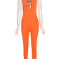 Women Tracksuit Slim Elastic High Print Figure Zipper Jumpsuit Y2K Sports