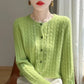 Long Sleeve Knitted O-neck Basic Thick Warm Cardigan