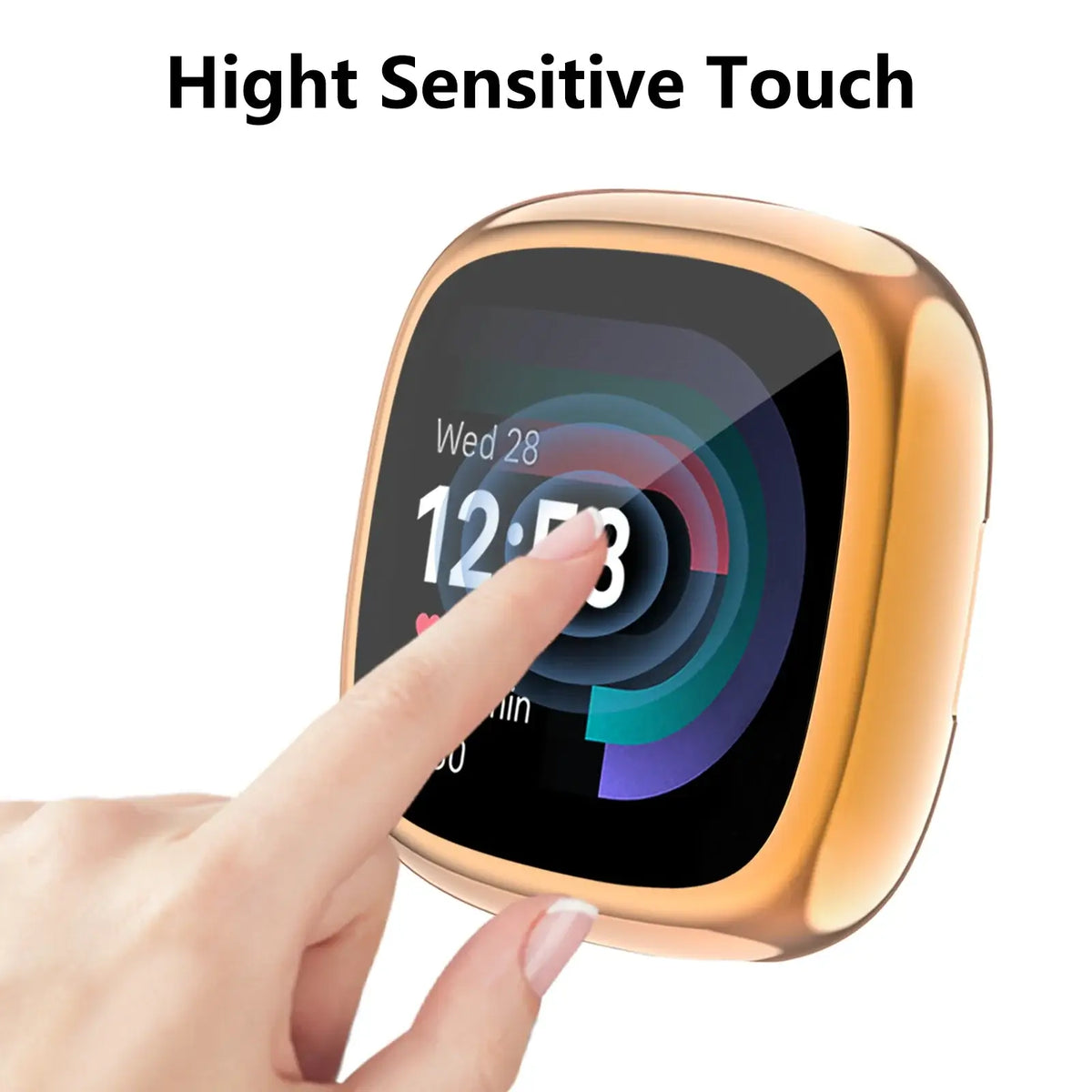 Fitbit Versa 4, 3, 2 & Sense 2 Case with Built-In Screen Protector