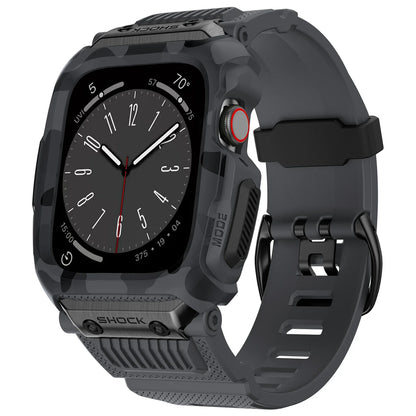 Apple Watch Rugged Rubber Band with Case, Camo or Black