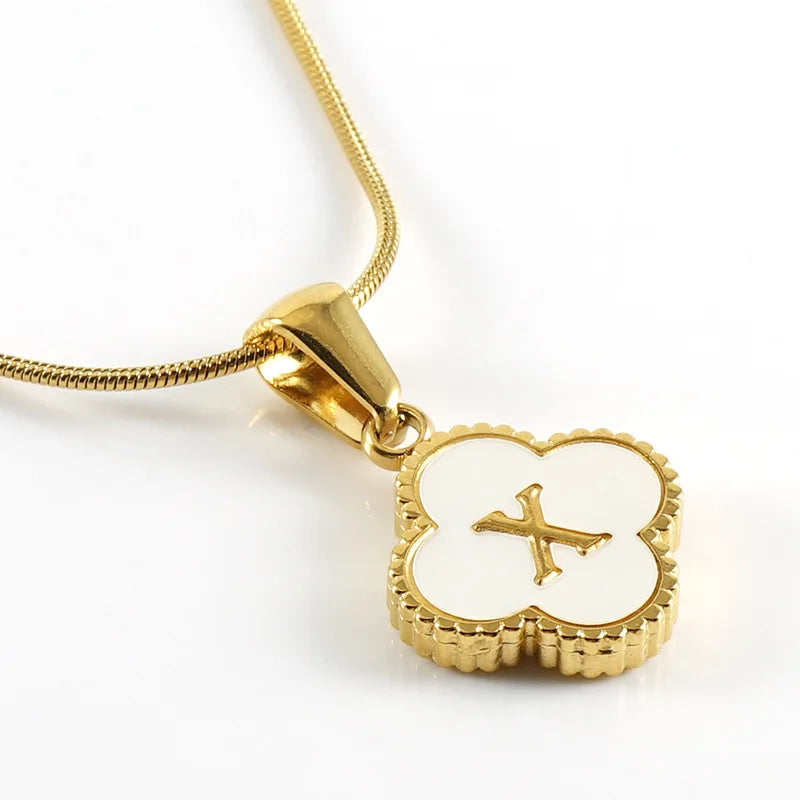 Lucky Clover Stainless Steel Pendant Necklace