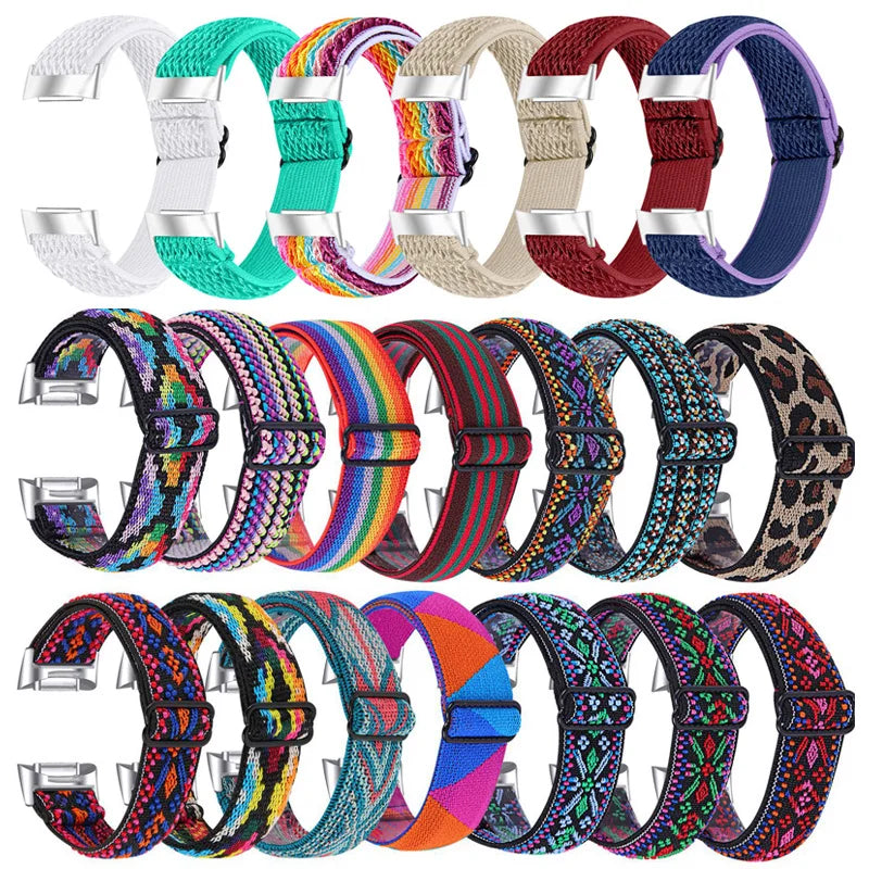 Fitbit Charge 5 & 6 Stretch Nylon Band, Solid & Patterned