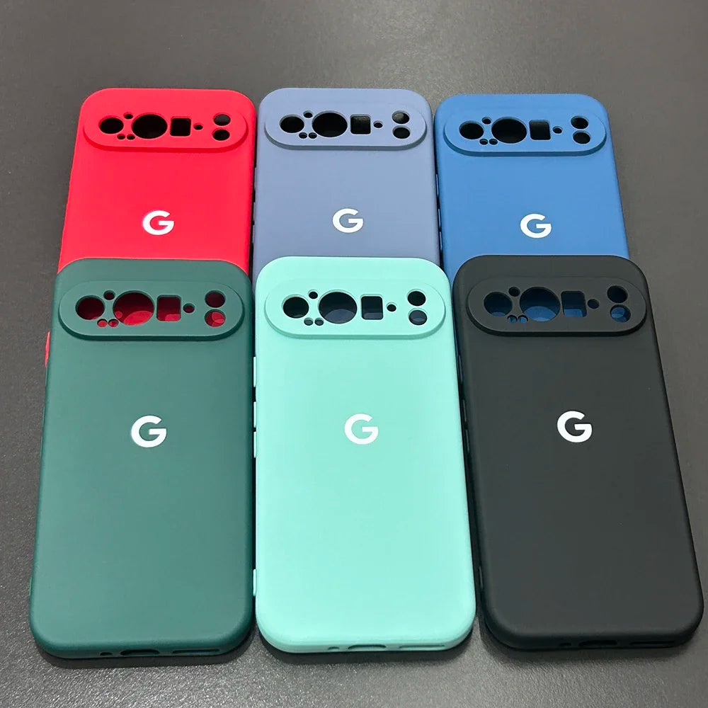 For Google Pixel 9 9a 8 8Pro 8a 7 7Pro 7a Case Liquid Silicone Soft Cover for Pixel 9ProXL 6 6Pro 6a 5 5a Shockproof Plain Cover
