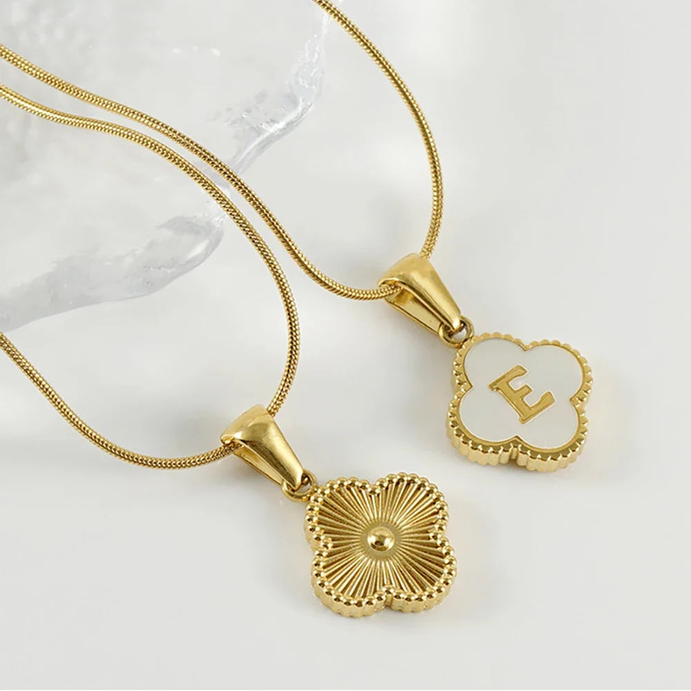Lucky Clover Stainless Steel Pendant Necklace