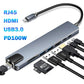 USB 3.0 Type C HUB USB C Docking Station to HDMI 4K 30HZ Type C to RJ45 100Mbps Ethernet Adapter VGA Extender Headphone PD 100W