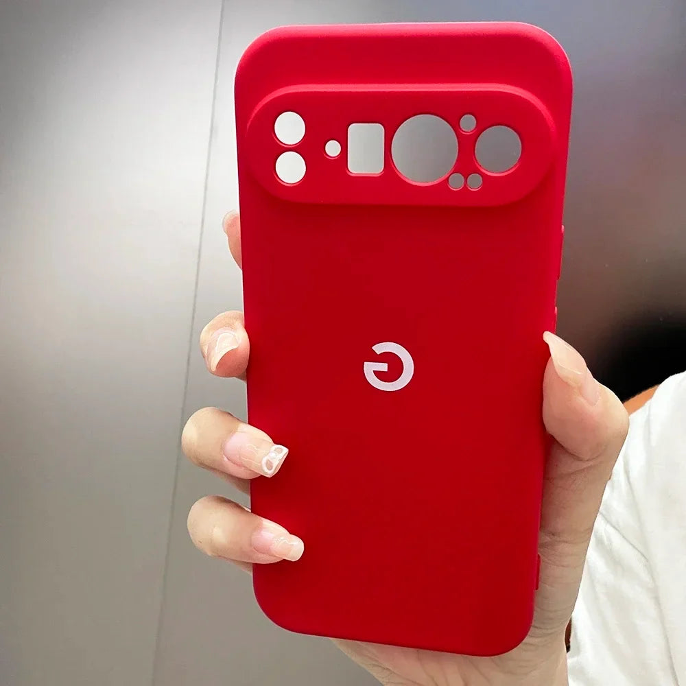 For Google Pixel 9 9a 8 8Pro 8a 7 7Pro 7a Case Liquid Silicone Soft Cover for Pixel 9ProXL 6 6Pro 6a 5 5a Shockproof Plain Cover
