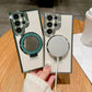 Luxury Glitter Mirror for Magsafe Case for Samsung Galaxy S24 Ultra S23 S22 Plus Bracket Stand Diamond Plating Transparent Cover