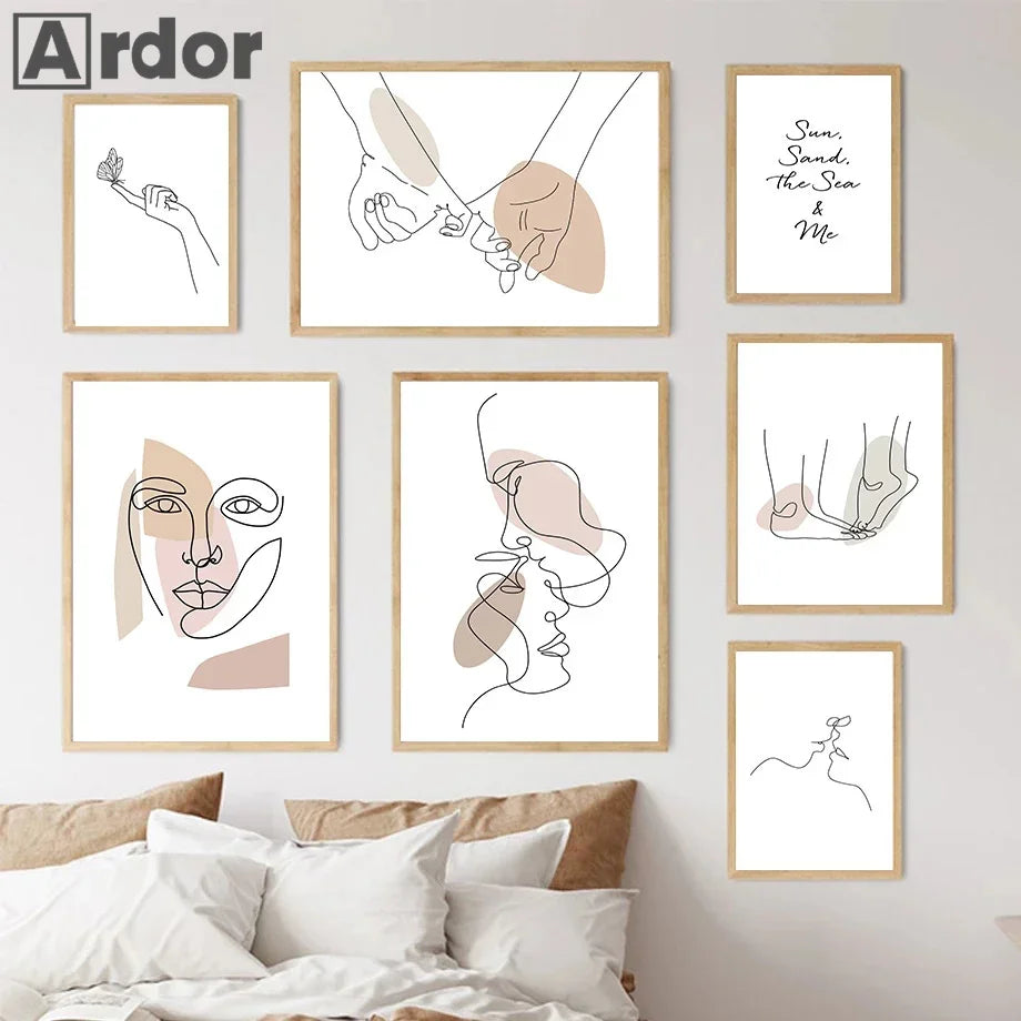 Amour Line Art Canvas Print
