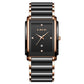 Women's Rectangular Ceramic Quartz Date Watch