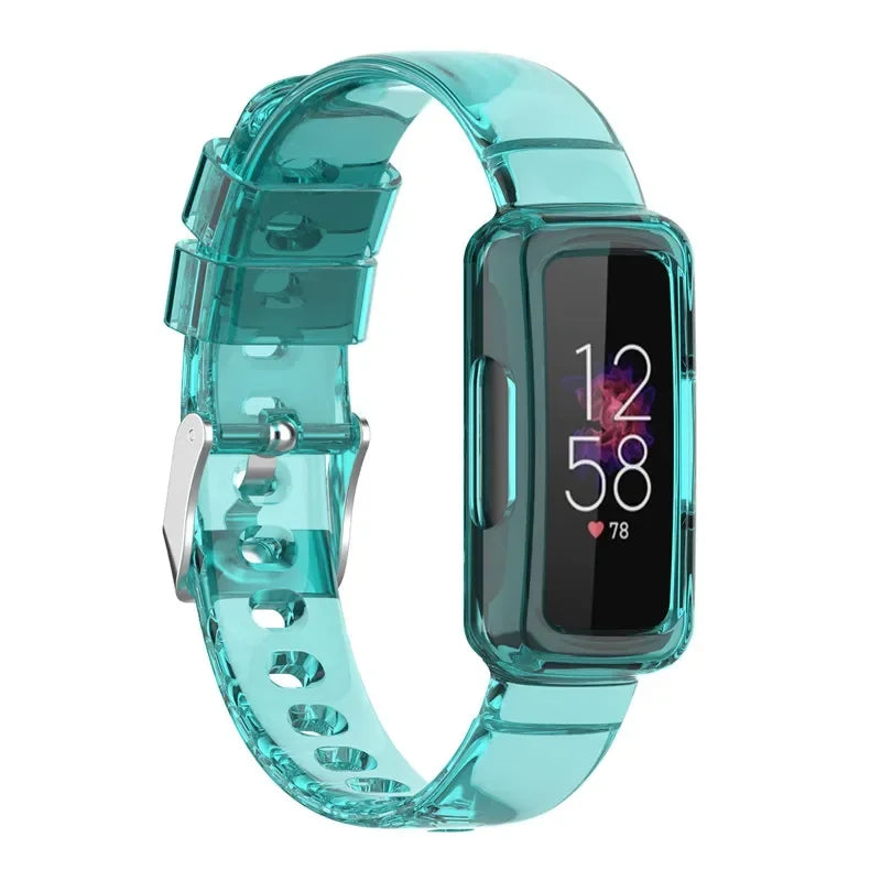 Fitbit Luxe Clear Band with Built-In Case, Translucent Colors